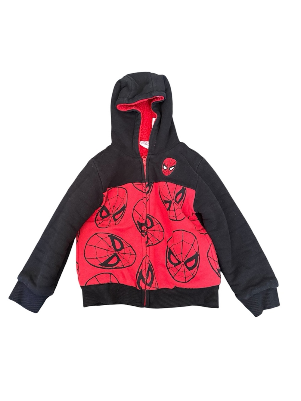 Marvel Kids Black & Red Spider-Man Hooded Zip-Up Sweatshirt